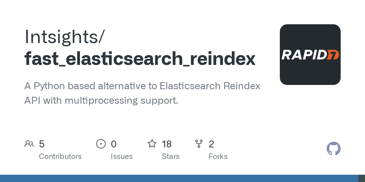 GitHub Intsights/fast_elasticsearch_reindex A Python based alternative to Elasticsearch