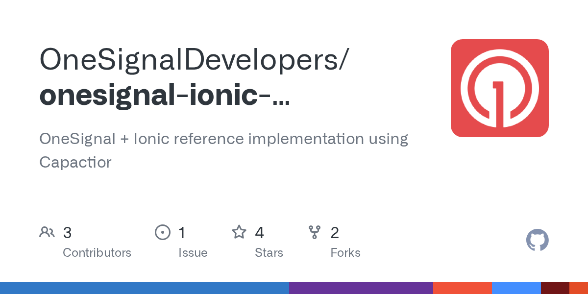 GitHub OneSignalDevelopers/onesignalioniccapacitorsample