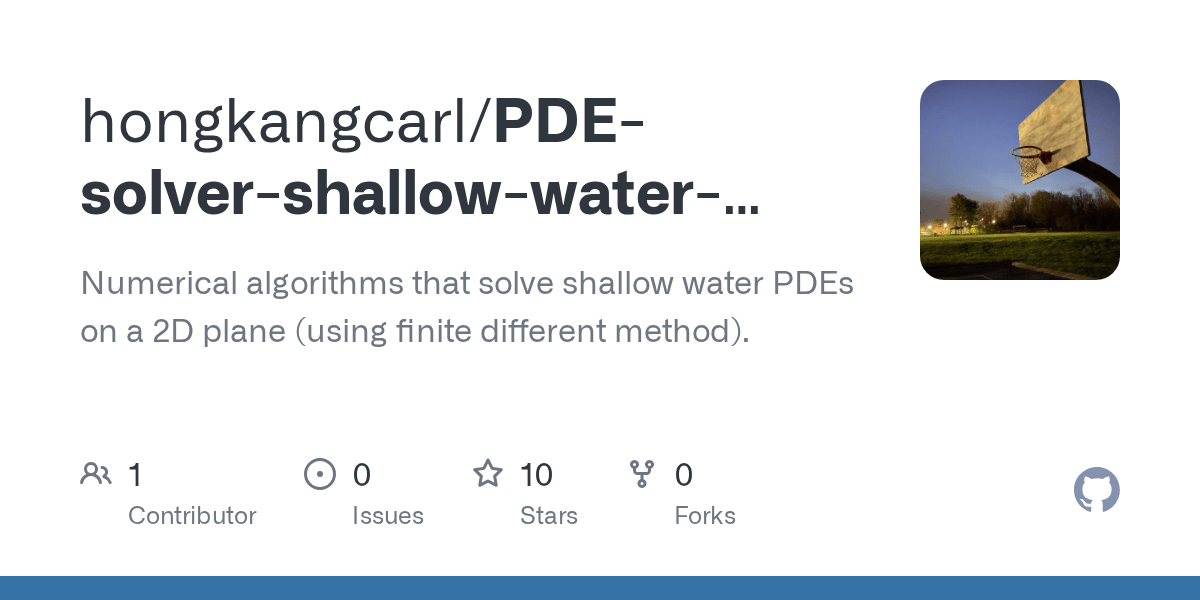 PDEsolvershallowwaterequations/swe.py at main · hongkangcarl/PDE