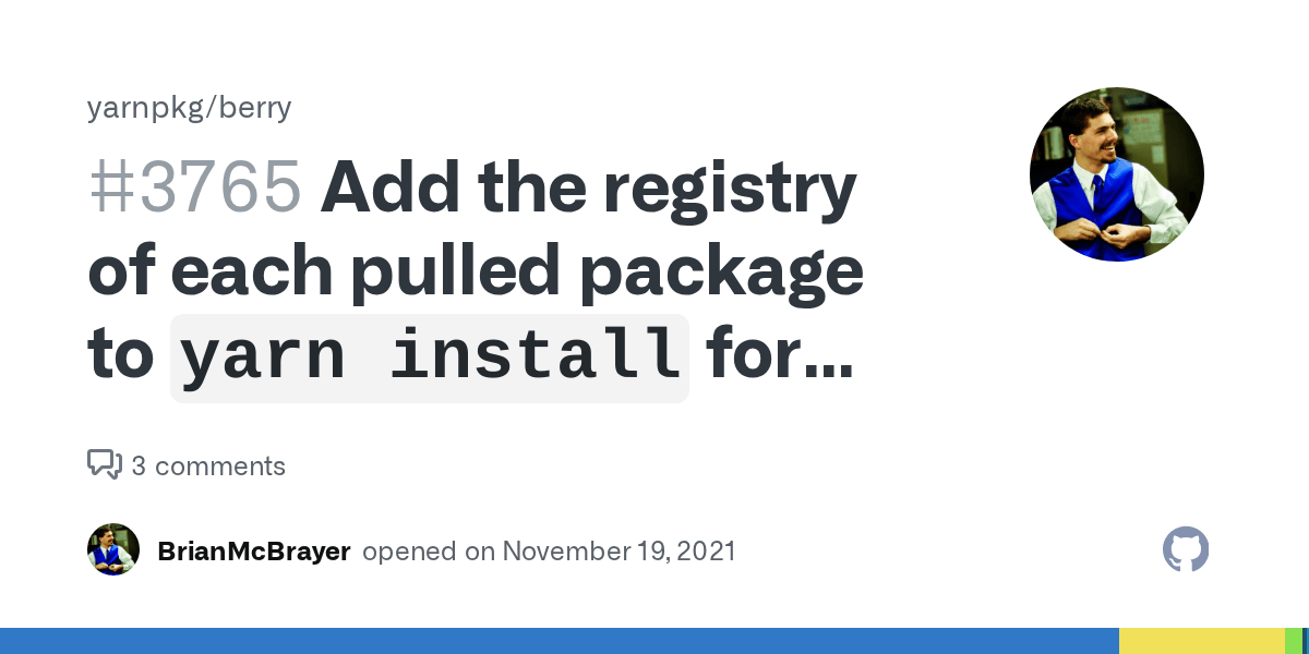 Add the registry of each pulled package to `yarn install` for audit