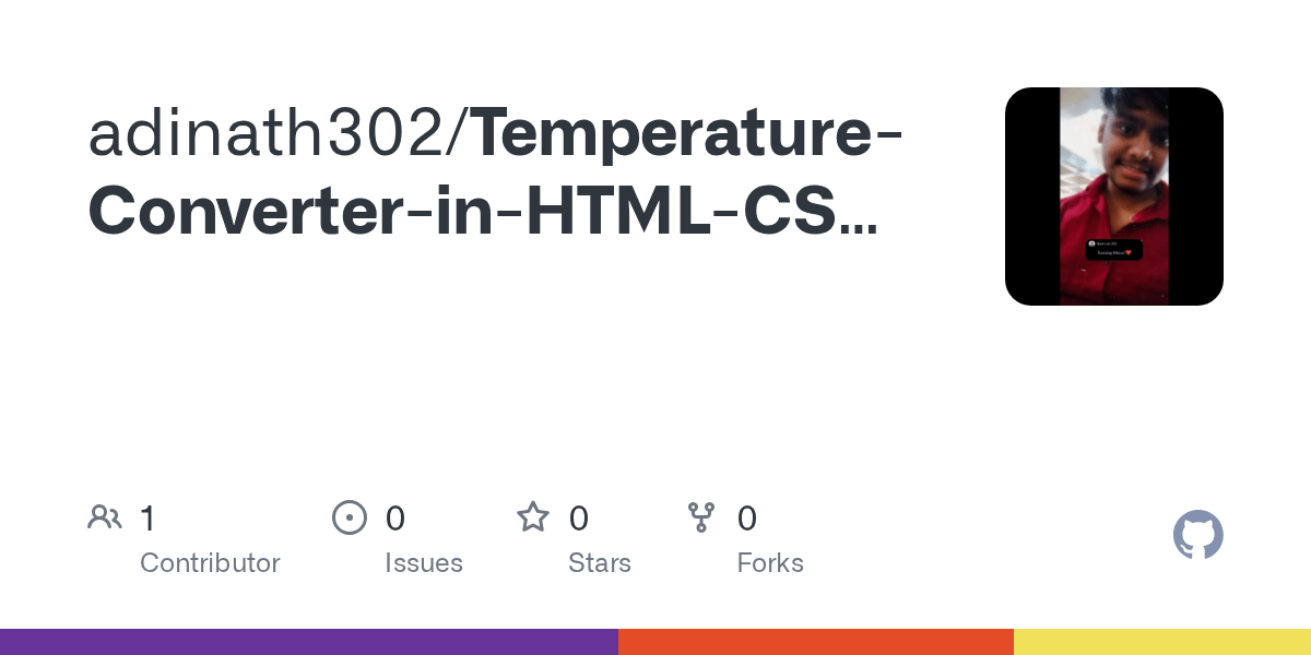 GitHub adinath302/TemperatureConverterinHTMLCSSJavaScript
