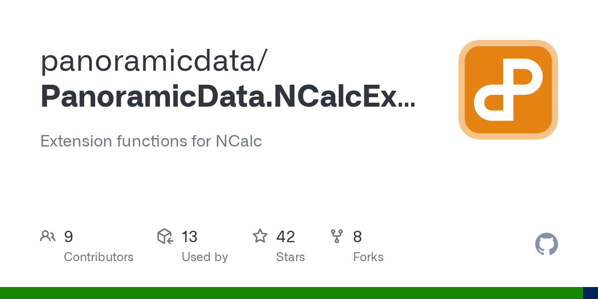 GitHub panoramicdata/PanoramicData.NCalcExtensions Extension
