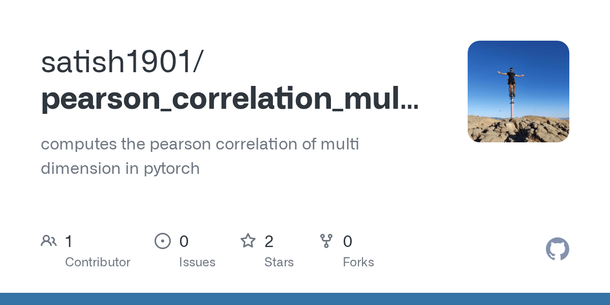 GitHub satish1901/pearson_correlation_multidimension_pytorch