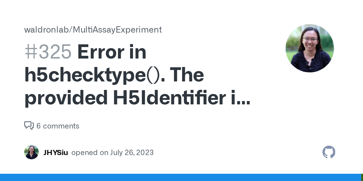Error in h5checktype(). The provided H5Identifier is not a dataset