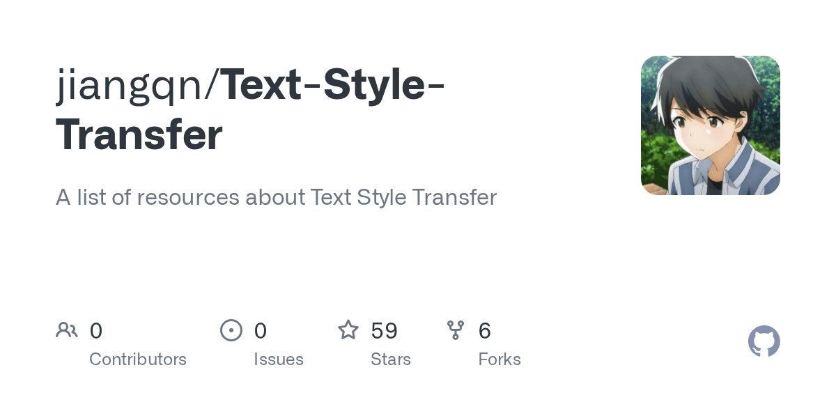 GitHub jiangqn/TextStyleTransfer A list of resources about Text