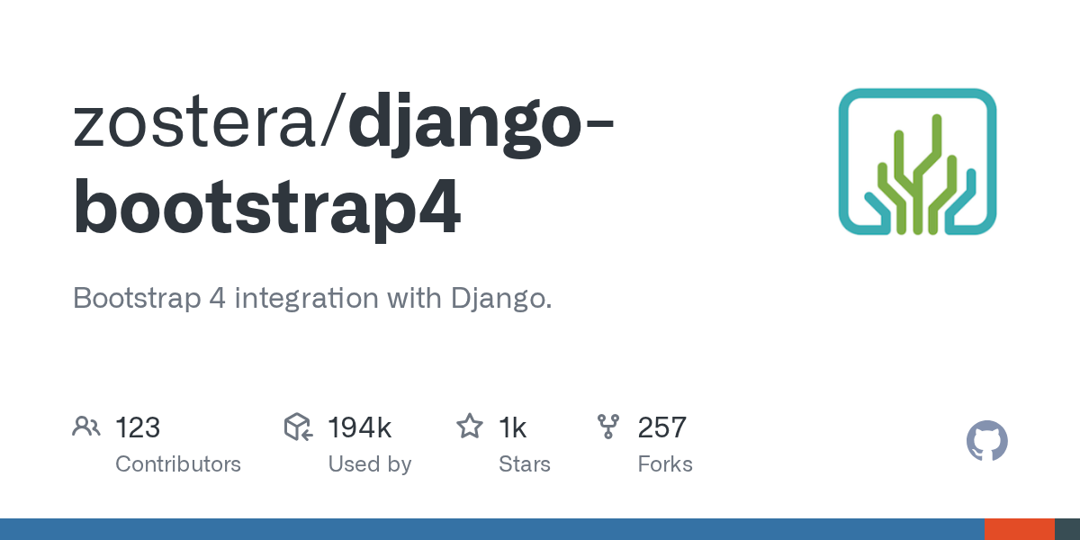 GitHub zostera/djangobootstrap4 Bootstrap 4 integration with Django.