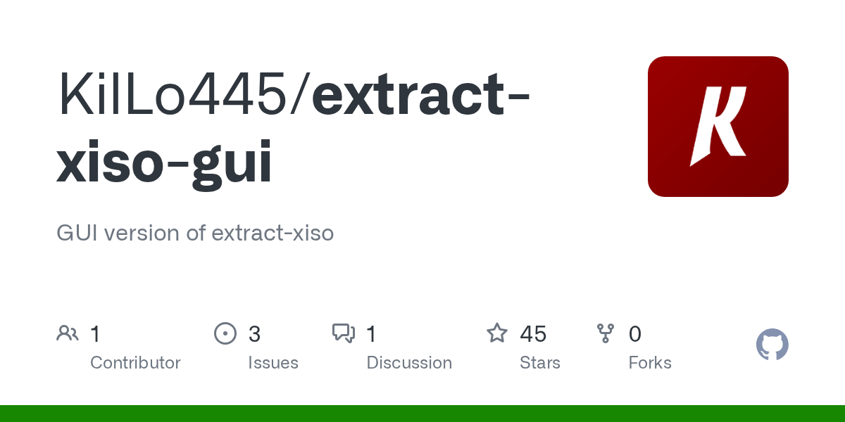 GitHub KilLo445/extractxisogui GUI version of extractxiso