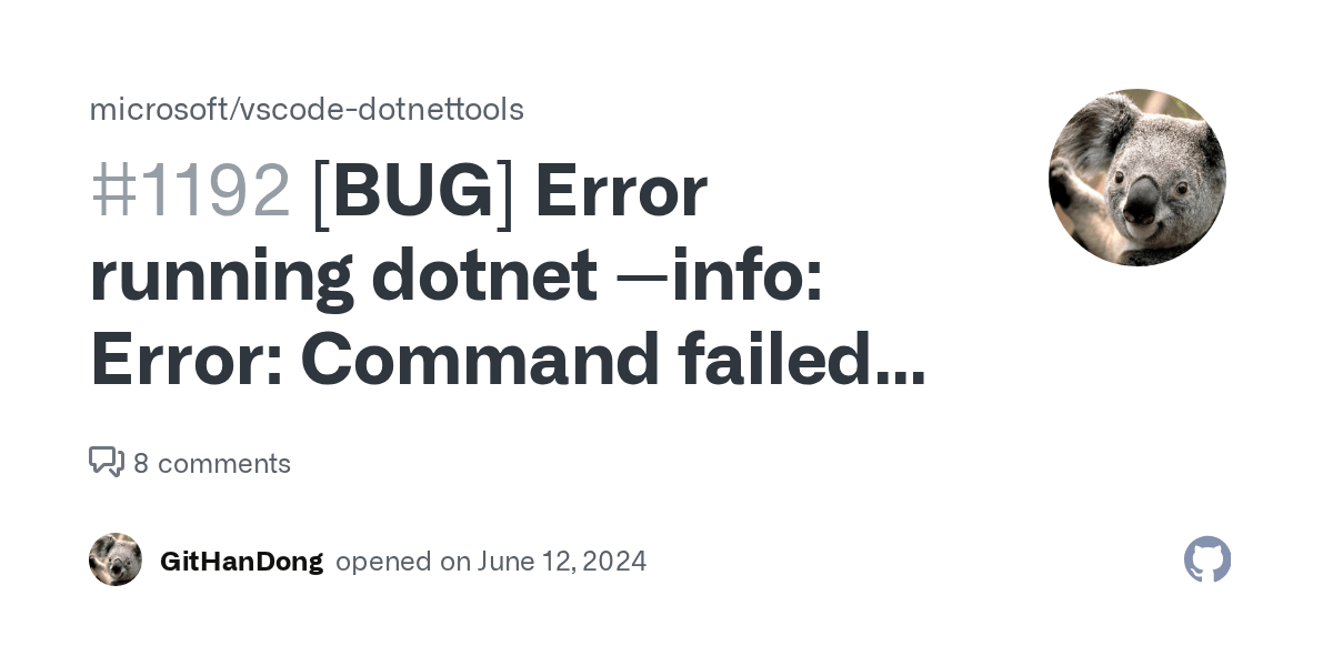 [BUG] Error running info Error Command failed info