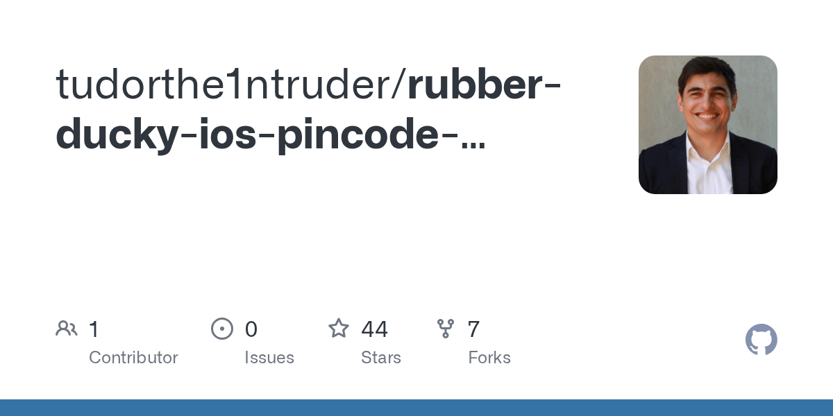 GitHub tudorthe1ntruder/rubberduckyiospincodebruteforce