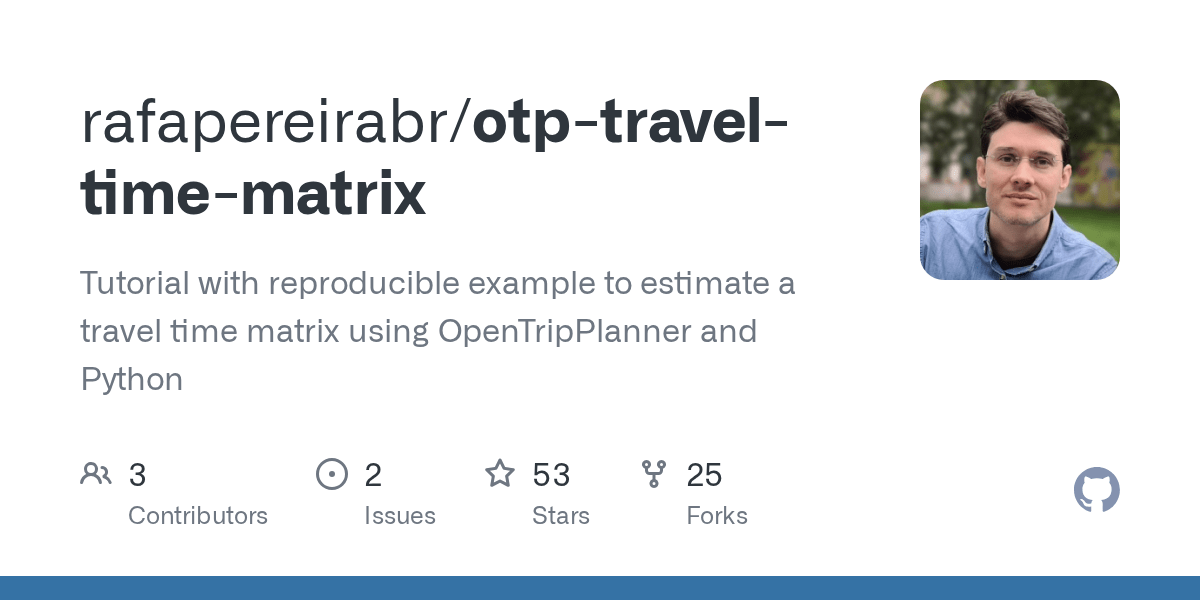 GitHub rafapereirabr/otptraveltimematrix Tutorial