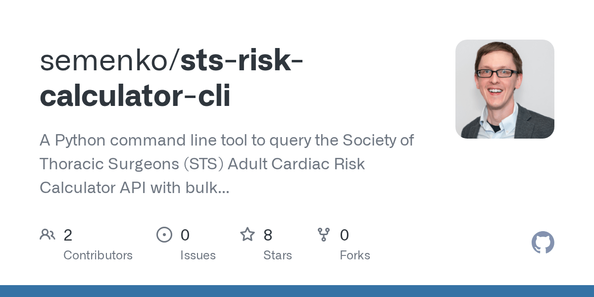 GitHub semenko/stsriskcalculatorcli A Python command line tool to