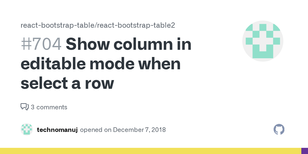 Show column in editable mode when select a row · Issue 704 · react