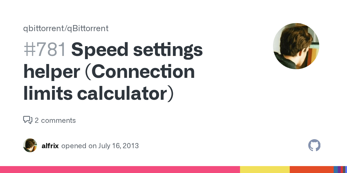 Speed settings helper (Connection limits calculator) · Issue 781