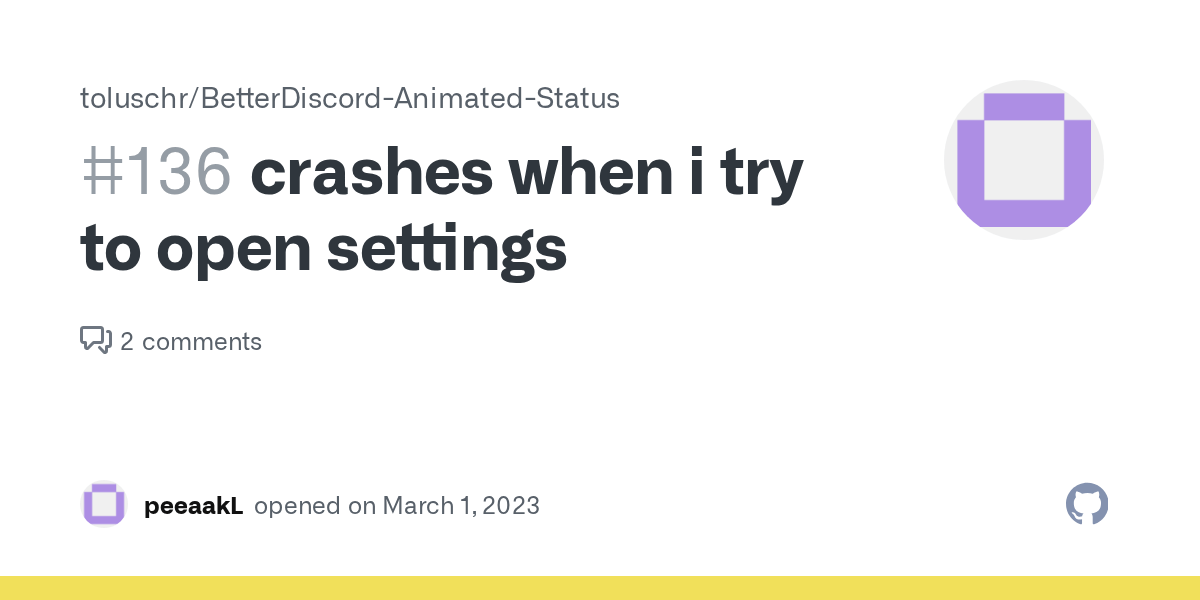 crashes when i try to open settings · Issue 136 · toluschr