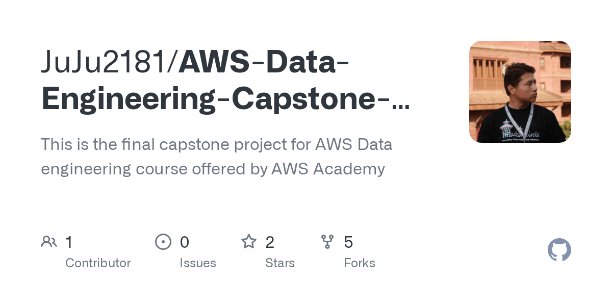GitHub JuJu2181/AWSDataEngineeringCapstoneProject This is the final capstone project for