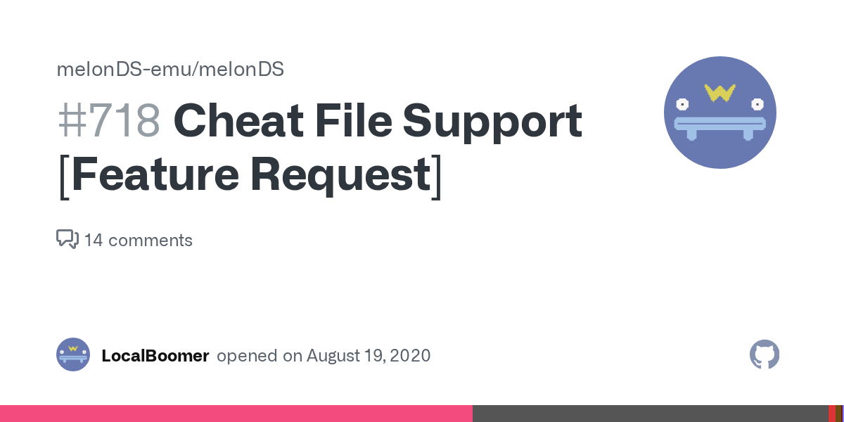 Cheat File Support [Feature Request] · Issue 718 · melonDSemu/melonDS