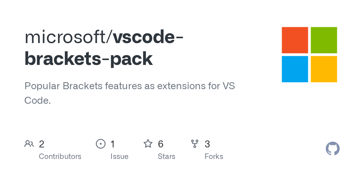 GitHub microsoft/vscodebracketspack Popular Brackets features as