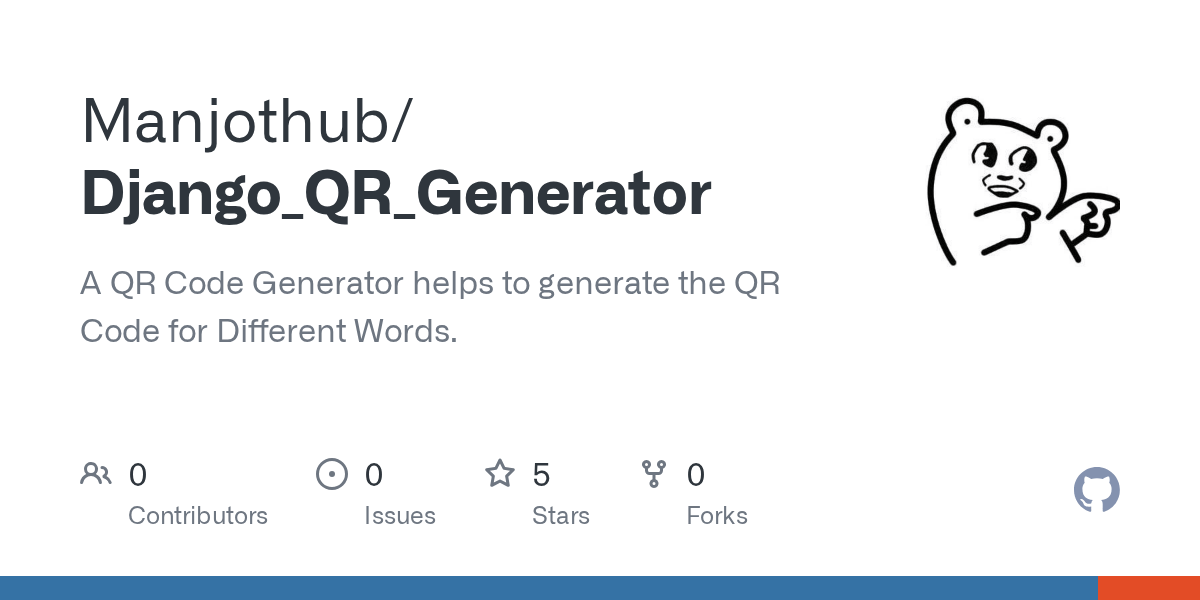 GitHub Manjothub/Django_QR_Generator A QR Code Generator helps to