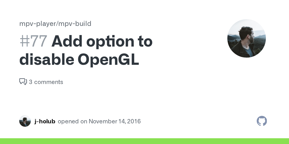 Add option to disable OpenGL · Issue 77 · mpvplayer/mpvbuild · GitHub