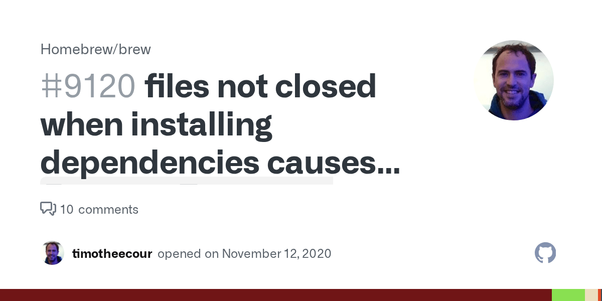 files not closed when installing dependencies causes `Error Too many