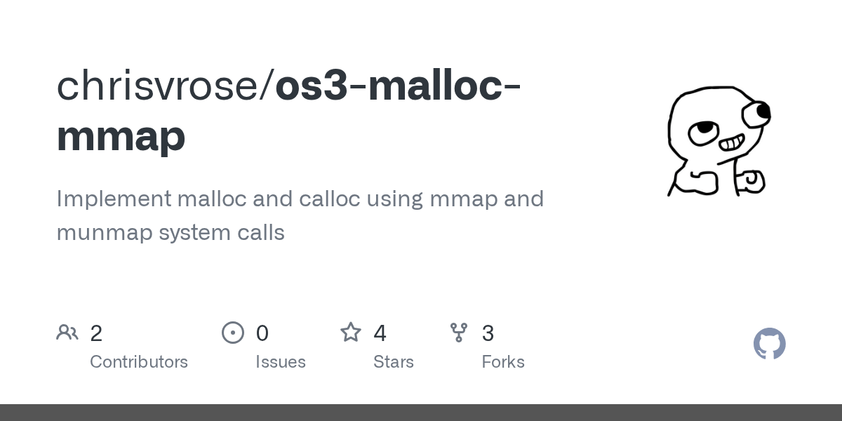 GitHub chrisvrose/os3mallocmmap Implement malloc and calloc using