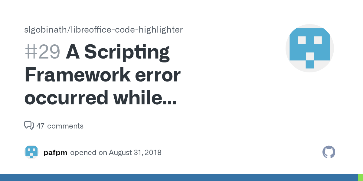 A Scripting Framework error occurred while executing the Python script