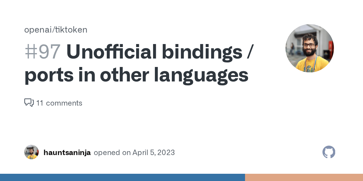 Unofficial bindings / ports in other languages · Issue 97 · openai