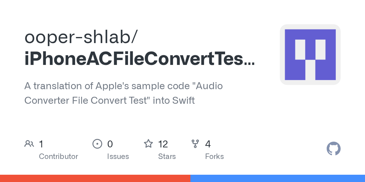 GitHub oopershlab/iPhoneACFileConvertTestSwift A translation of
