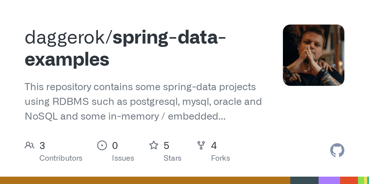 GitHub daggerok/springdataexamples This repository contains some