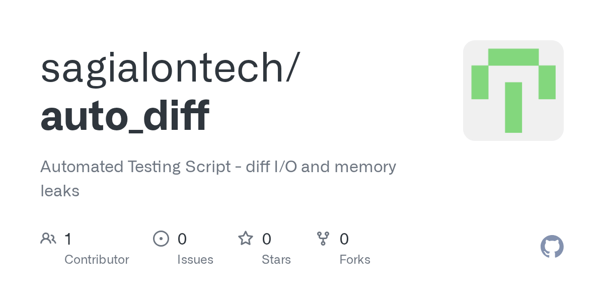 GitHub sagialontech/auto_diff Automated Testing Script diff I/O