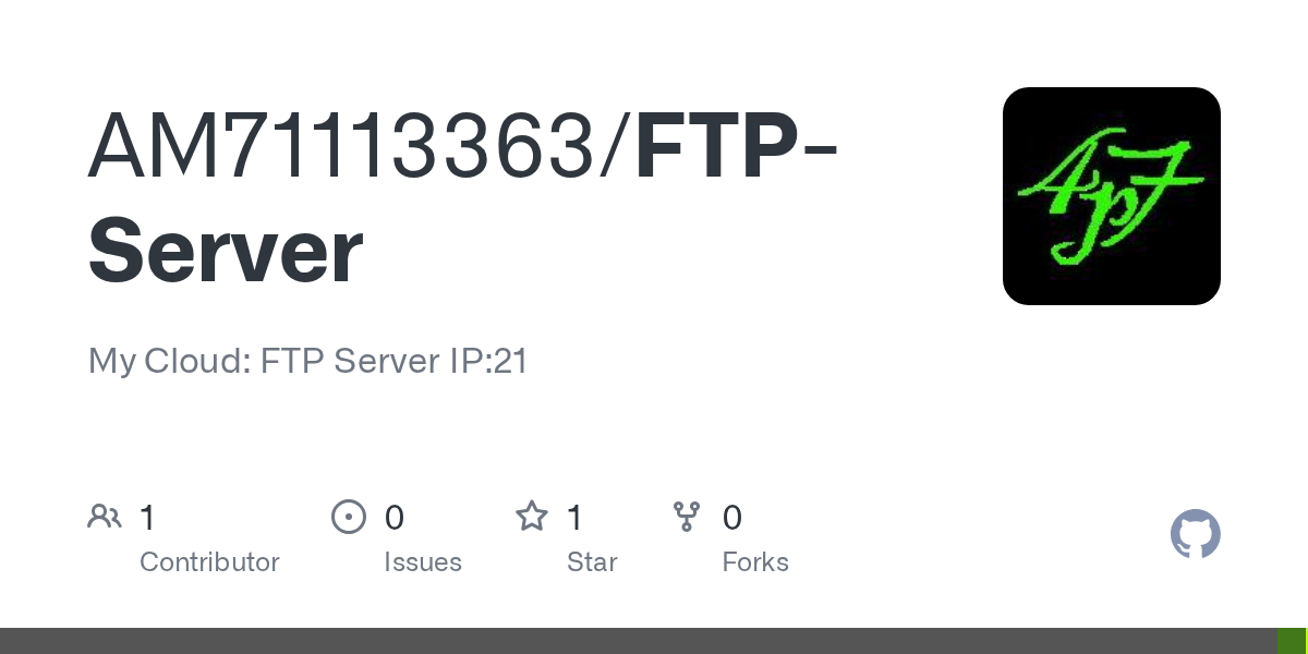 GitHub AM71113363/FTPServer My Cloud FTP Server IP21