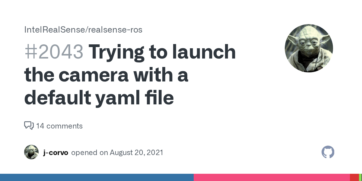 Trying to launch the camera with a default yaml file · Issue 2043