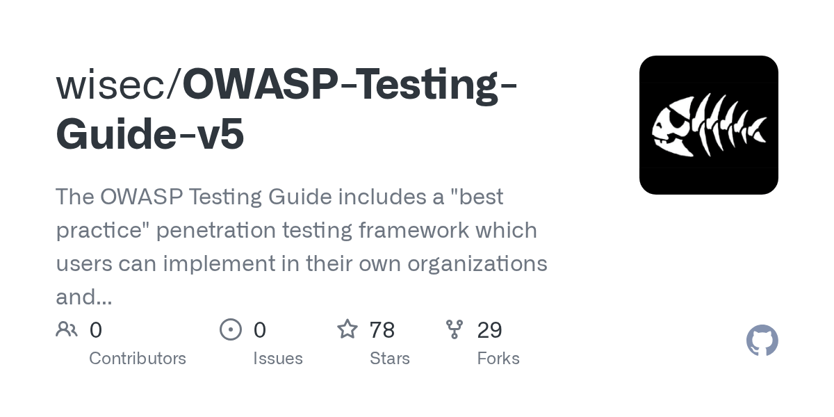 OWASPTestingGuidev5/OWASPTesting_Checklist.xlsx at master · wisec