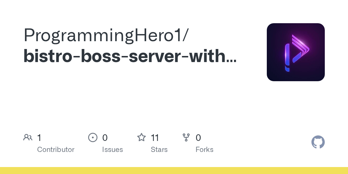 GitHub ProgrammingHero1/bistrobossserverwithdashboard