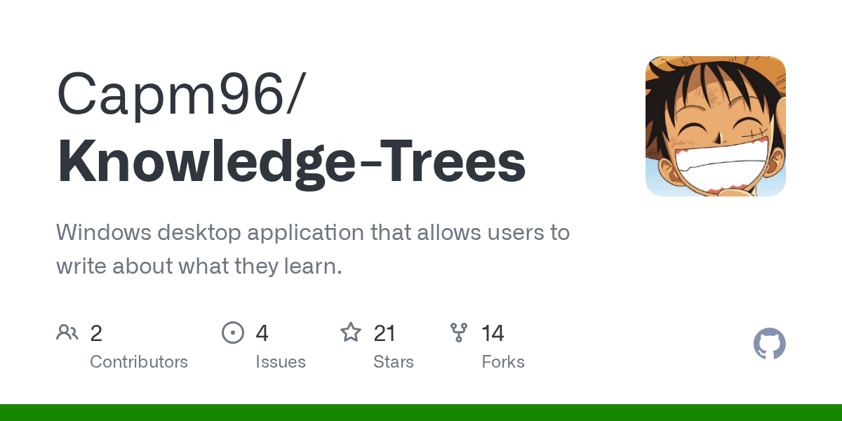 GitHub Capm96/KnowledgeTrees Windows desktop application that