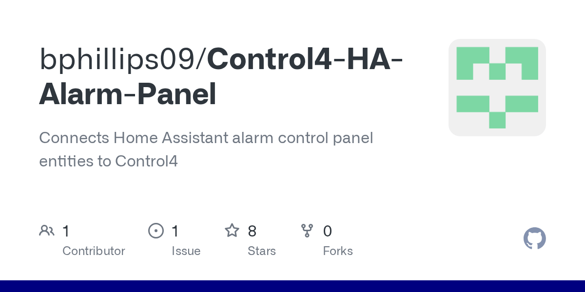 GitHub bphillips09/Control4HAAlarmPanel Connects Home Assistant alarm control panel