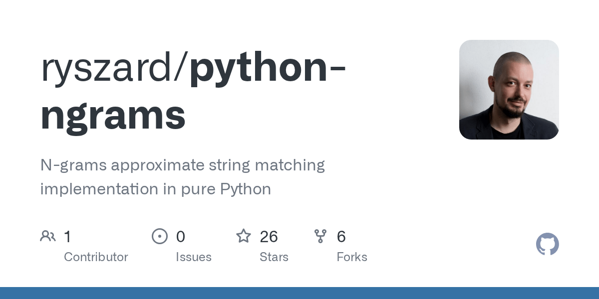 GitHub ryszard/pythonngrams Ngrams approximate string matching