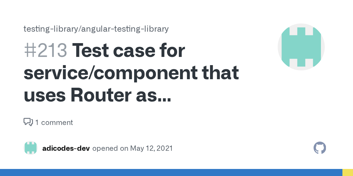 Test case for that uses Router as dependency injection. · Issue 213 · testing