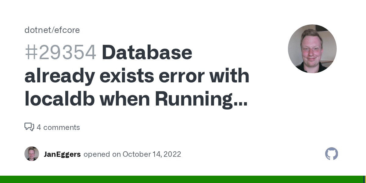 Database already exists error with localdb when Running uniitests