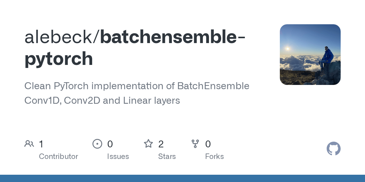 GitHub alebeck/batchensemblepytorch Clean PyTorch implementation of