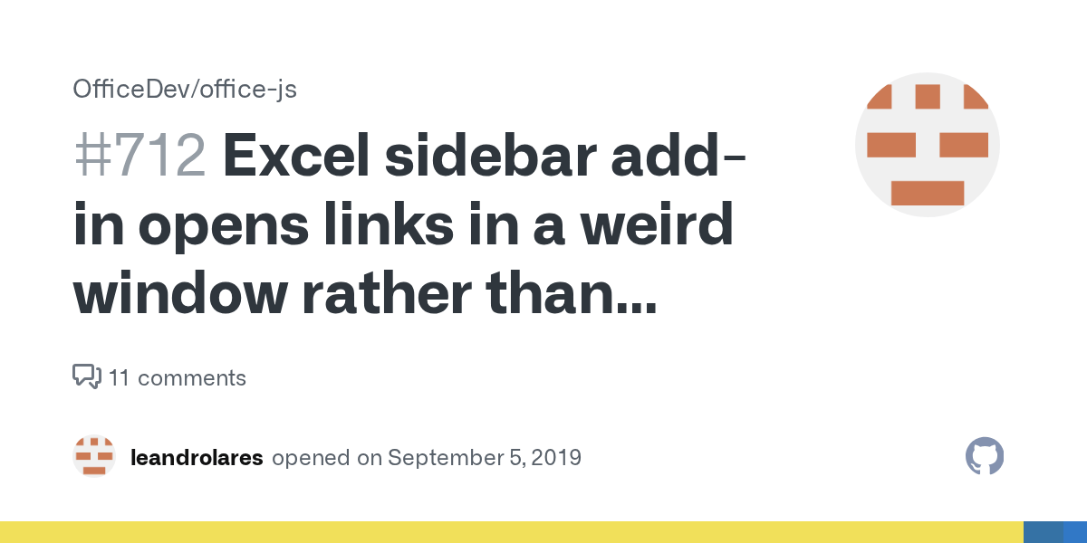 Excel sidebar addin opens links in a weird window rather than browser