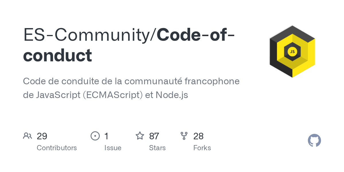GitHub Code de conduite de la
