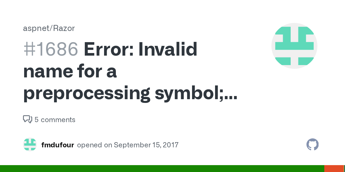 Error Invalid name for a preprocessing symbol; '' is not a valid