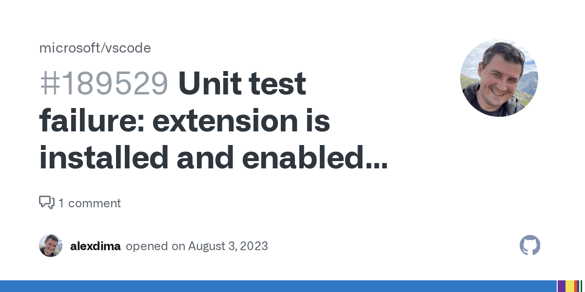Unit test failure extension is installed and enabled when installed by