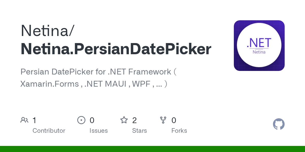 GitHub Persian DatePicker for