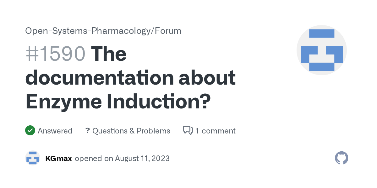 The documentation about Enzyme Induction‌? · OpenSystemsPharmacology