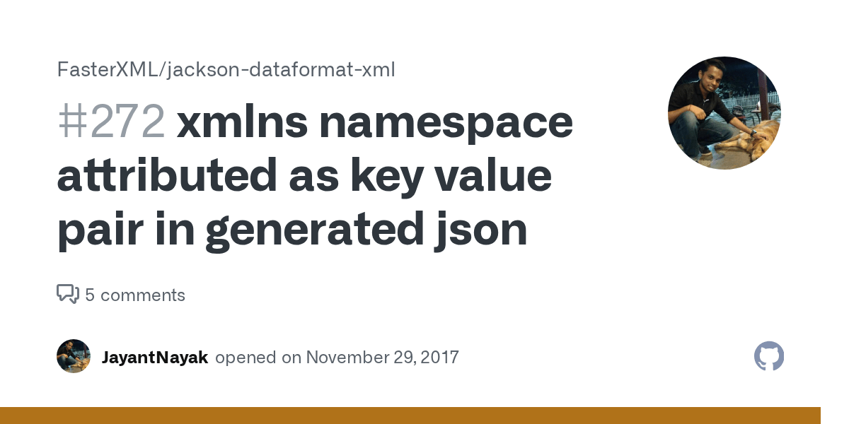 xmlns namespace attributed as key value pair in generated json · Issue