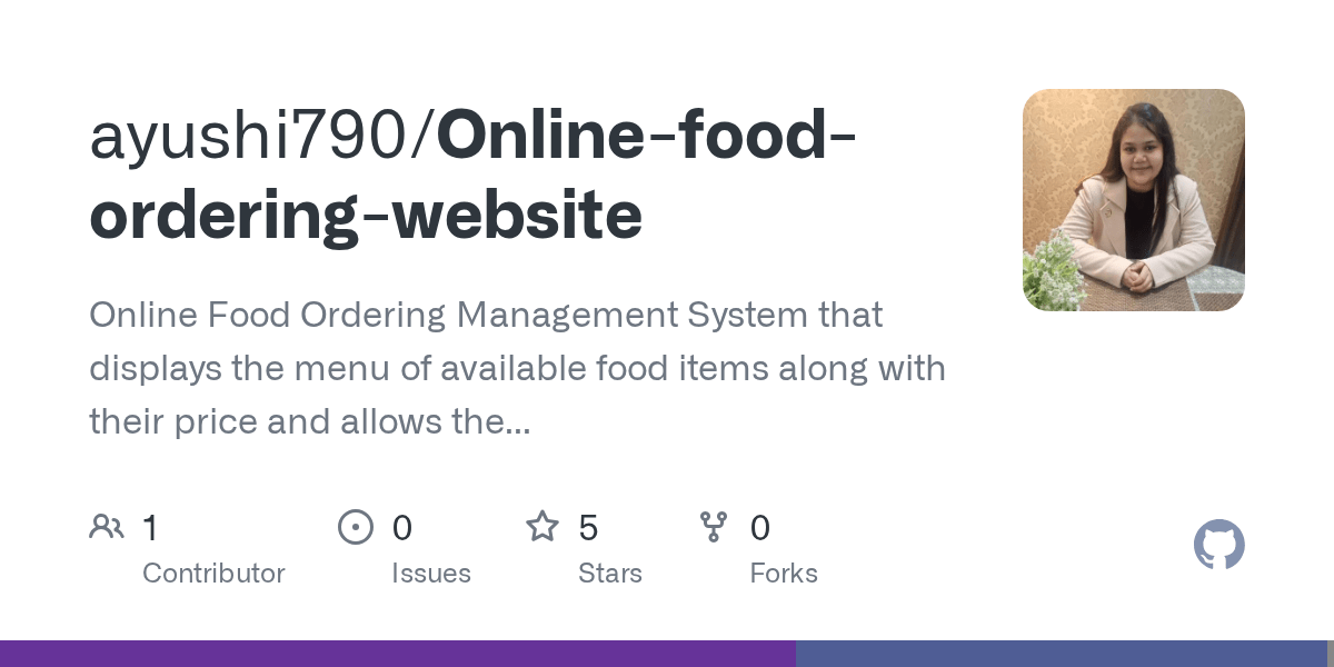 GitHub Online Food Ordering