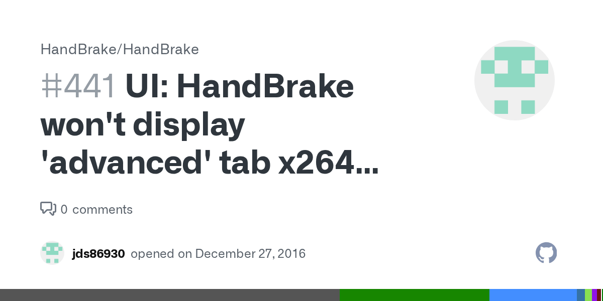 UI HandBrake won't display 'advanced' tab x264 values on userpreset