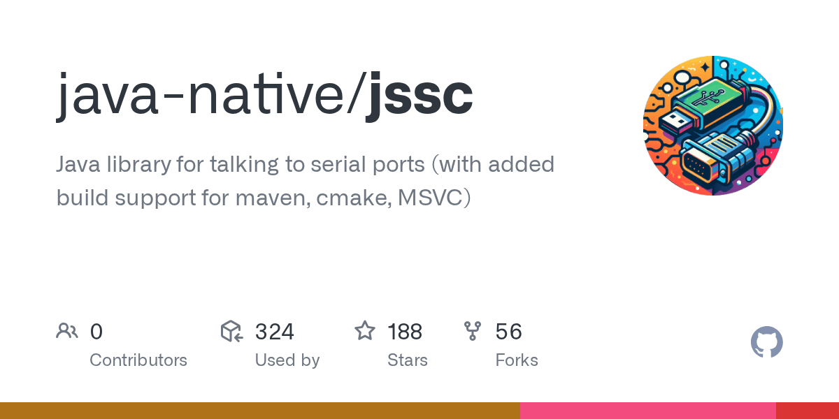 GitHub javanative/jssc Java library for talking to serial ports
